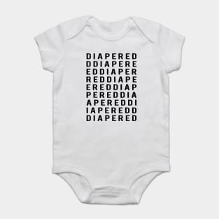 DIAPERED word collage fashion inspired design T Shirt Baby Bodysuit